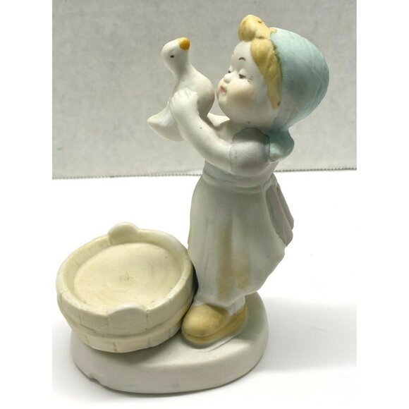 House Of Lloyd Figurine Farm Girl with Goose Bath Time Tub Vintage - Picture 2 of 8